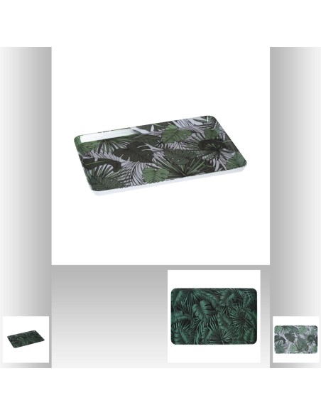 Plateau mela 30x22 jungle veg L. 30,6 x P. 21,6 x H. 1,6 cm