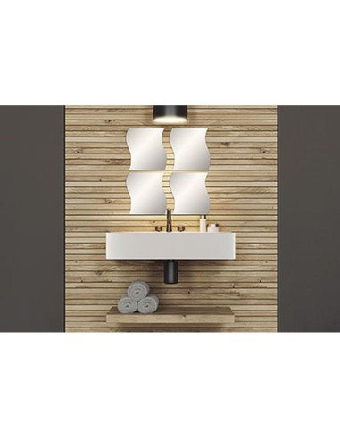 Set de 4 miroirs vagues 28x30cm 2mm   uni