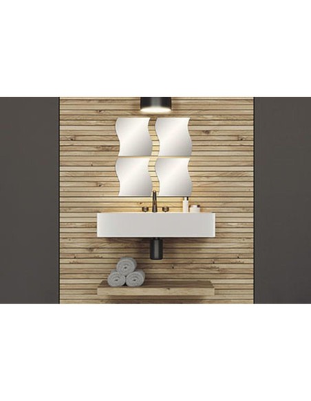 Set de 4 miroirs vagues 28x30cm 2mm   uni
