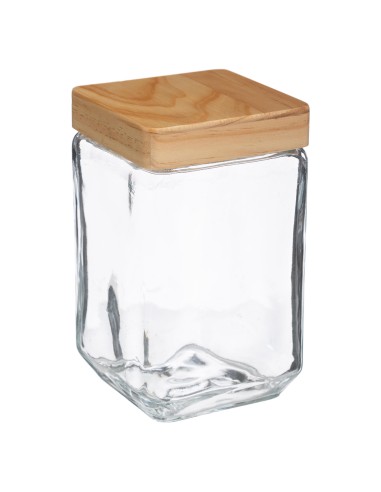 Bocal verre pin carre 1,7l L. 11 x P. 11 x H. 18,5 cm
