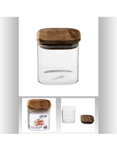 Bocal ver aca carre 0,6l hermet L. 11 x P. 11 x H. 11 cm