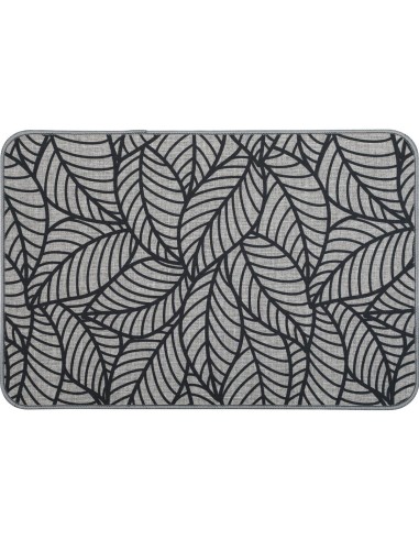 Tapis imp 40x60cm polyester   jungle gris