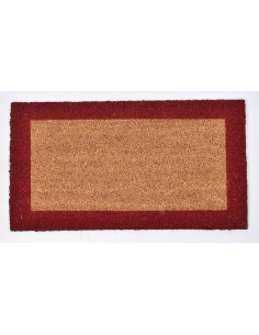 Tapis bicolore 33x60cm coco pvc   naturel rouge
