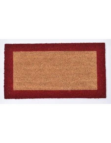 Tapis bicolore 33x60cm coco pvc   naturel rouge