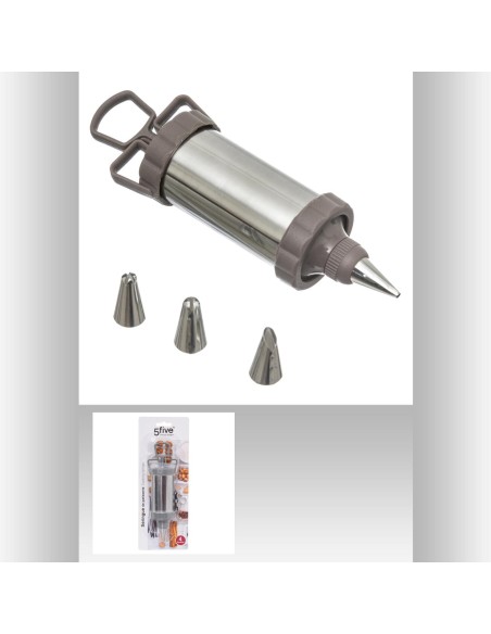 Seringue a patisserie inox L. 6,1 x P. 5,2 x H. 20 cm