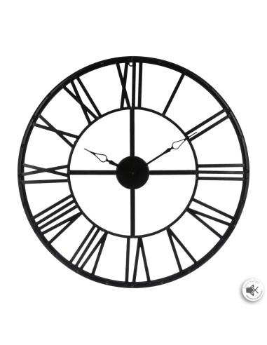 Horloge en m tal vintage noir diam.   70 cm
