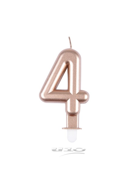 Bougie anniversaire chiffre 4 avec support 
