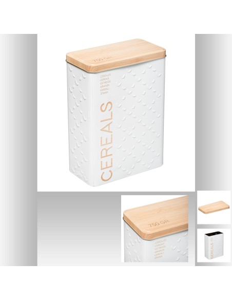 Boite cereale scandi  L. 17,5 x P. 9,5 x H. 24,5 cm