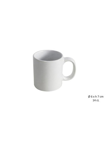 Tasse cafe droite blanc 14cl gres
