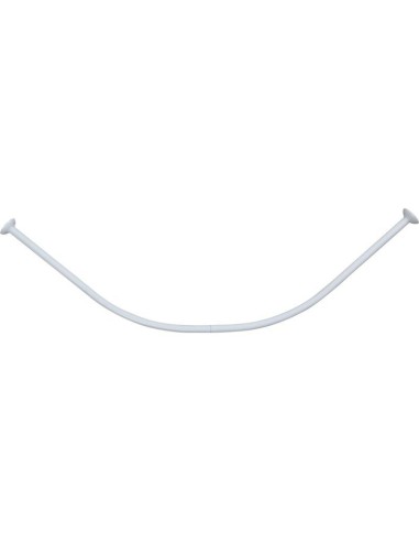 Barre de douche incurvee 90x90 cm en aluminium   blanc