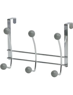 Patere metal 6 crochets   chrome gris