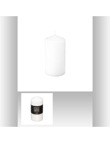 Bougie ronde blanc 355g 6.8x14 D. 6,8 x H. 14 cm