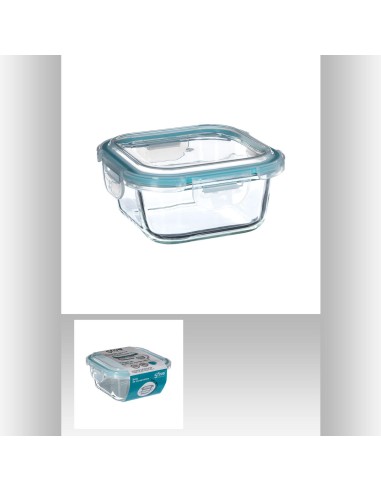 Boite carre ver 0,53l clipeat L. 13,8 x P. 13,8 x H. 6,8 cm
