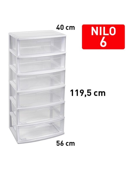 Bloc de rangement nilo 6 tiroirs blanc