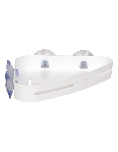 Etagere d'angle ps sur ventouses   blanc