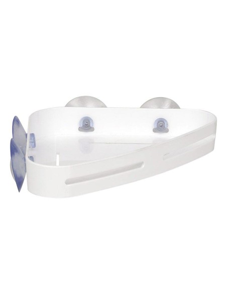 Etagere d'angle ps sur ventouses   blanc