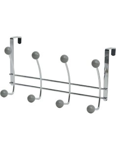 Patere metal 8 crochets   chrome gris