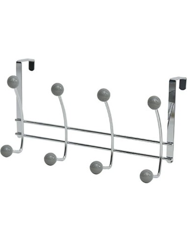 Patere metal 8 crochets   chrome gris