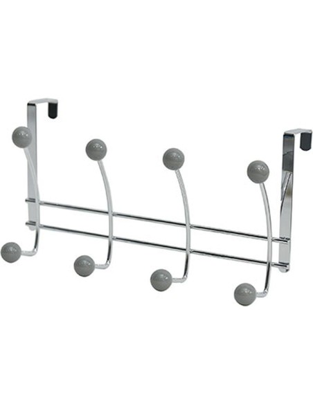 Patere metal 8 crochets   chrome gris