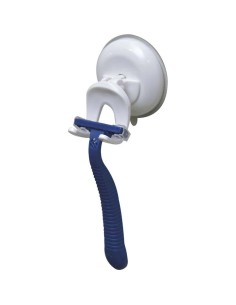 Porte rasoir pp sur ventouse   blanc