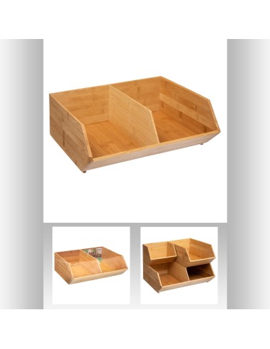 Orga coulissant gm bambou L. 35 x P. 30,5 x H. 12,5 cm