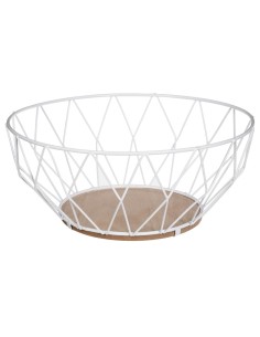 Corbeille losange blanc 28cm D. 28 x H. 11,5 cm