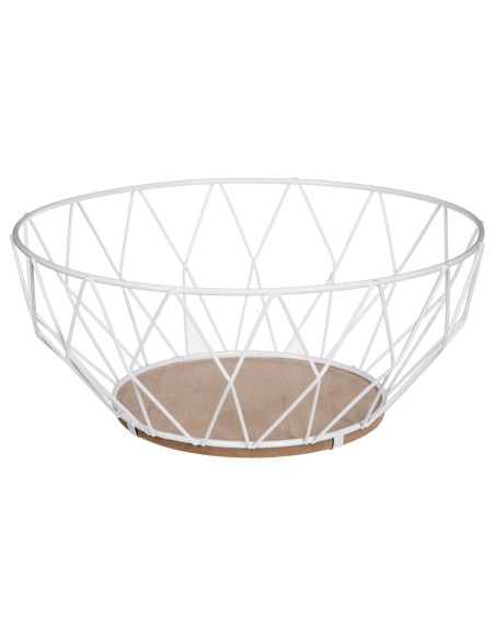 Corbeille losange blanc 28cm D. 28 x H. 11,5 cm