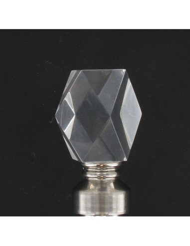 Embout diamant brut d20 x2   argent mat