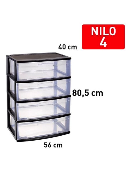 Bloc de rangement nilo 4 tiroirs noir