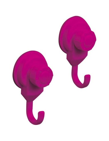 Set de 2 crochets promo pp sur ventouses   fuchsia