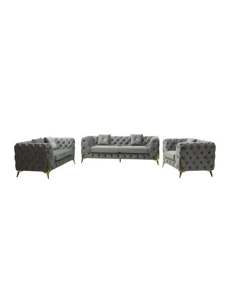yl 92204 fauteuil chesterfield gris clair