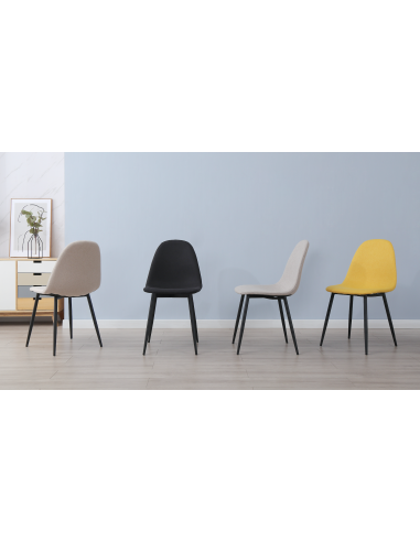 8700 18   chaise lilly   gris clair et pieds noirs