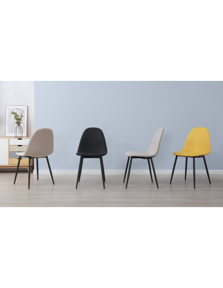 8700 18   chaise lilly   gris clair et pieds noirs