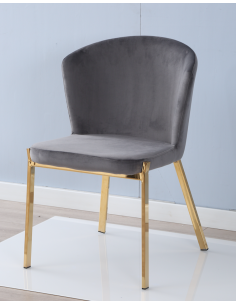 ldc 19054   chaise aristo   gris fonce. uf910 05   pds dorees