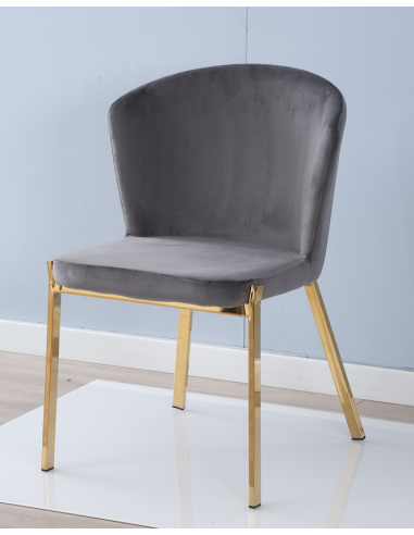 ldc 19054   chaise aristo   gris fonce. uf910 05   pds dorees