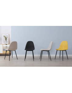 8700 18   chaise lilly   gris clair et pieds noirs