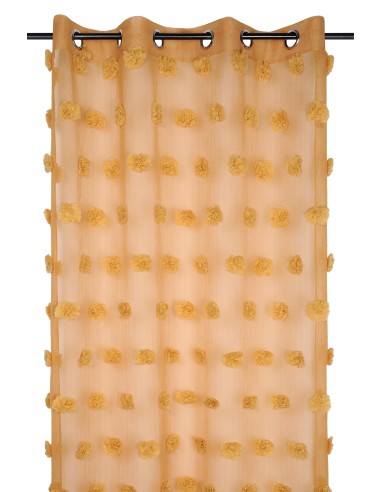 r6b212003vl - voilage pompinou moutarde 135x260