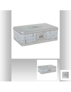 151213 - boite sucre morceau relief 4 L. 20,2 x P. 13,3 x H. 6,7 cm