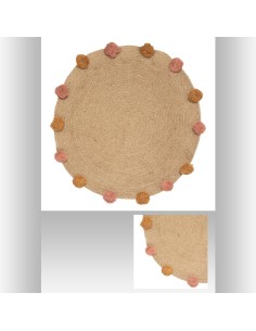 174158 - tapis rnd jute lili pompons