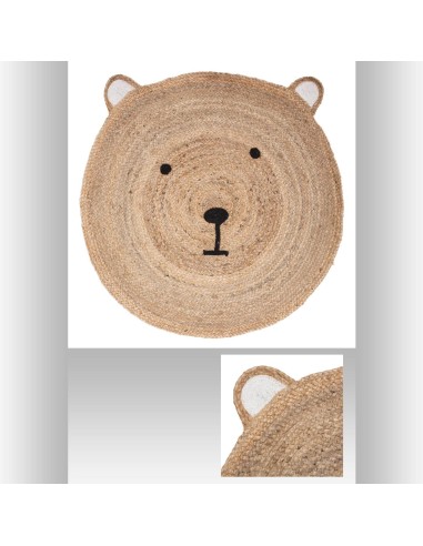 174207 - tapis rnd jute ourson d100