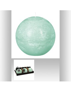 bougie boule rustic menth  d10 D. 10 cm