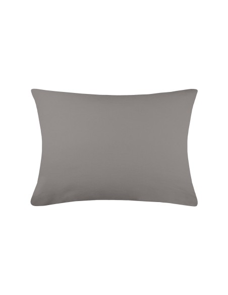 cottage taie 50x70 sac 100% taupe 60fils cot.lave