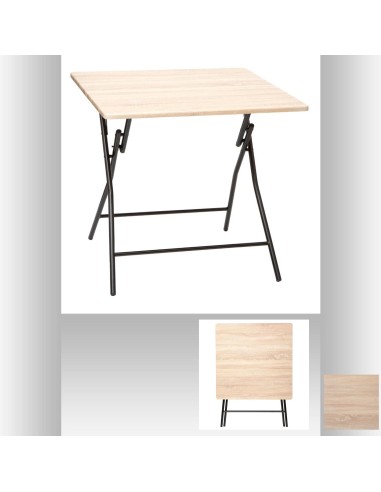 164713 - table pli 4p 80x80cm eff bois