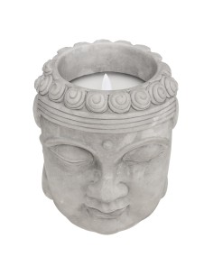 bougie led ciment bouddha L. 15 x P. 14 x H. 17 cm