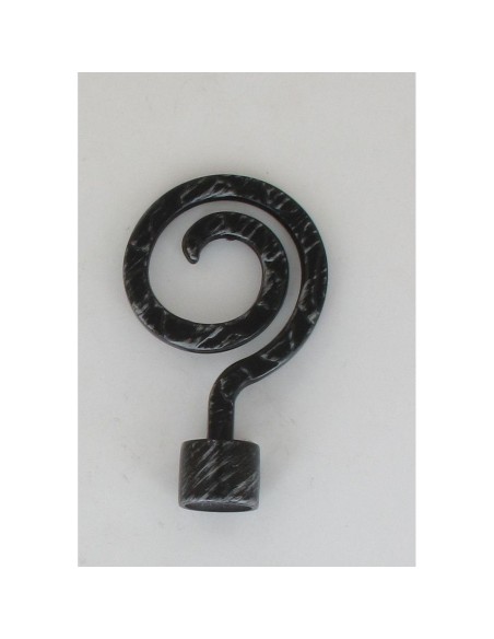 7116896-embout demeure d20 x2 - noir/argent