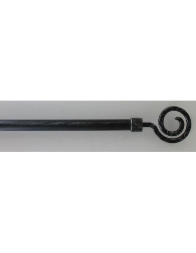 75013b21096 - kit ext 210-380 cm d19 embout demeure - noir/argent