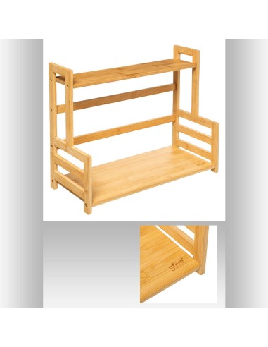 179653 - etagere 2niv bambou L. 40,5 x P. 18 x H. 33,5 cm