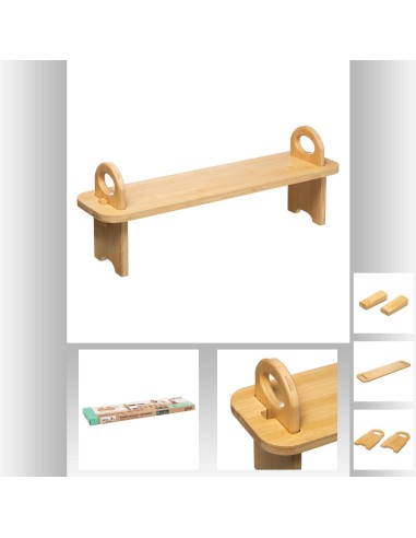 179654 - etagere demontabl 1 niv bambou L. 59,5 x P. 16 x H. 21,7 cm