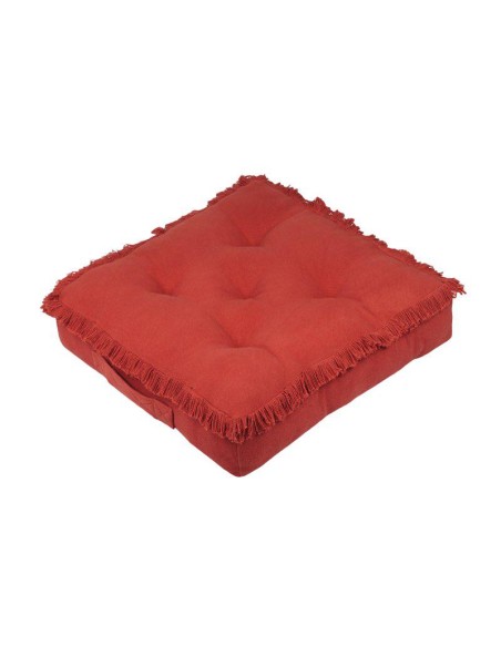 prague coussin sol 45x45x10 - terracotta 100%co
