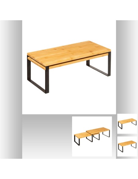 179698 - etagere x2 gigogne ordera noir L. 40 x P. 19,4 x H. 15,5 cm